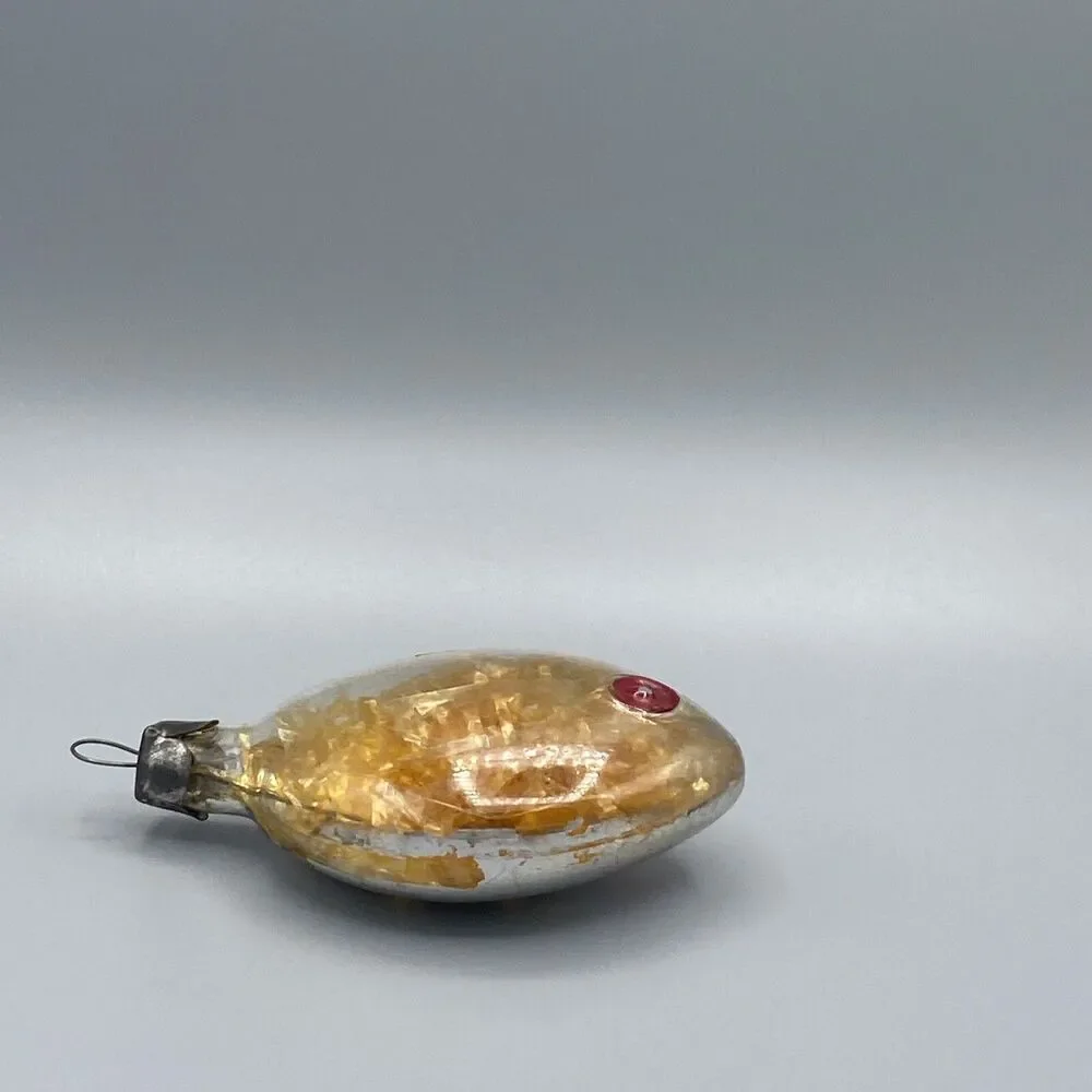 Vintage Hanging Fish Christmas Ornament Tinsel Inside Holiday Tree